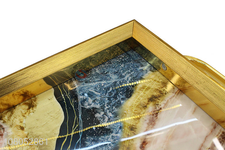 Latest Decorative Trays Rectangle Serving Trays With Handle