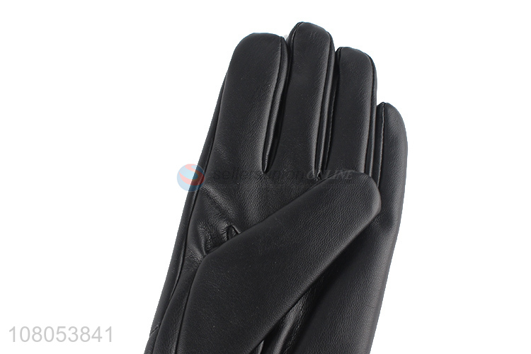 New arrival black windproof gloves creative leather gloves