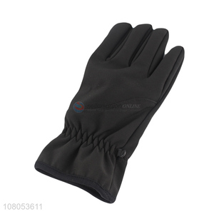 China supplier black simple solid color warm gloves for sale