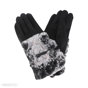 Good wholesale price ladies fashion fleece lined gloves