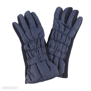 Good sale blue fleece lined gloves outdoor thicken warm gloves