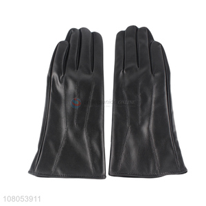 Best seller black leather gloves simple protective gloves