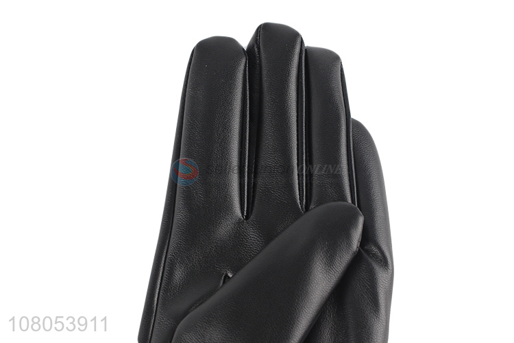 Best seller black leather gloves simple protective gloves