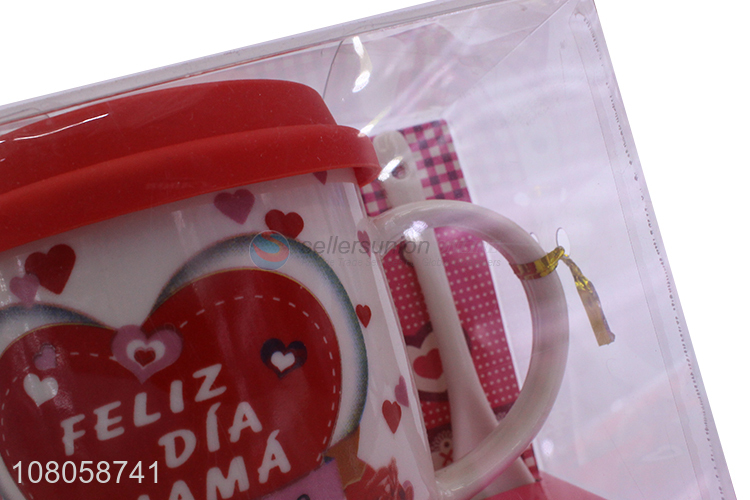 Low Price Ceramic Mug Water Cup With Spoon Set