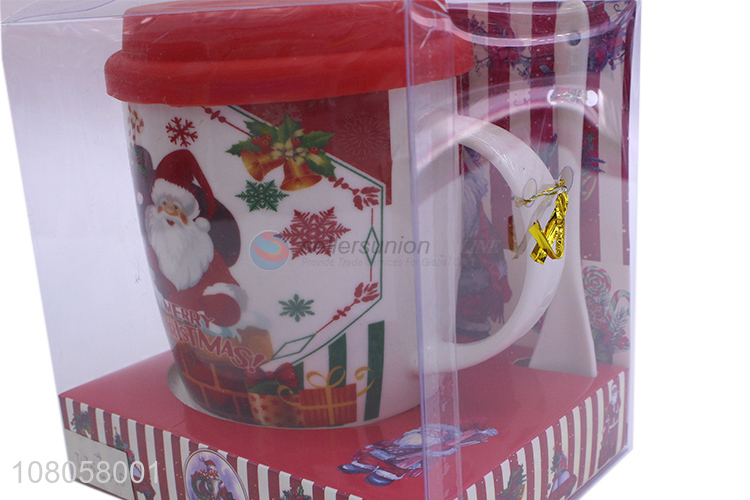 Fashion Style Ceramic Cup With Spoon Set For Gift