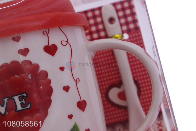 Good Sale Ceramic Cup Fashion Water Cup With Spoon Set
