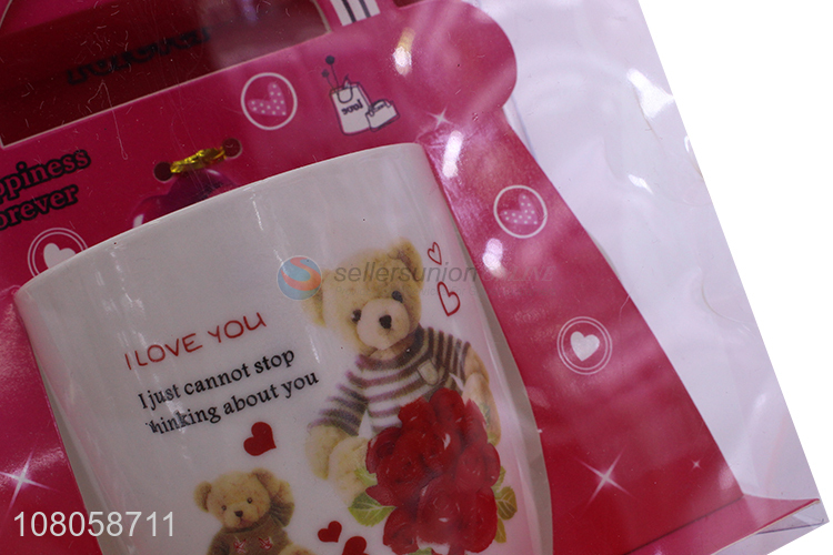 Cartoon Bear Pattern Ceramic Mug Water Cup For Gift