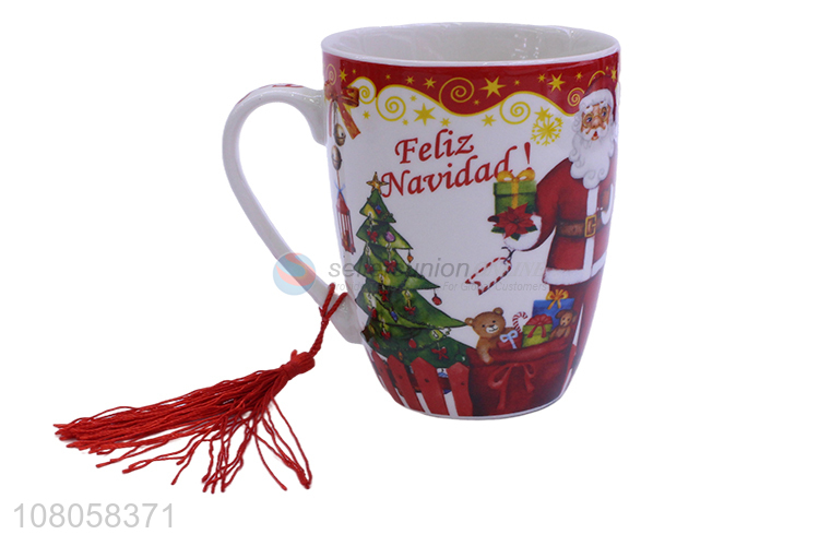 Delicate Design Ceramic Mug With Tassel For Gift