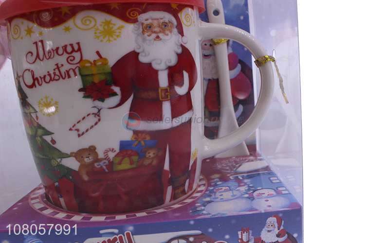 Good Sale Fashion Ceramic Cup With Lid And Spoon