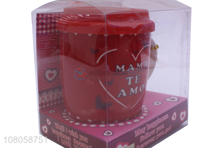 Fashion Design Ceramic Cup With Spoon Gift Set