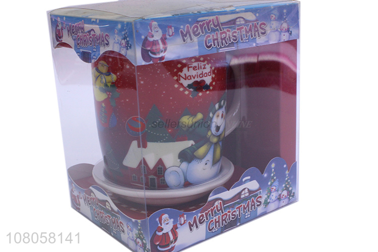 Custom Christmas Gift Cup Ceramic Cup With Spoon