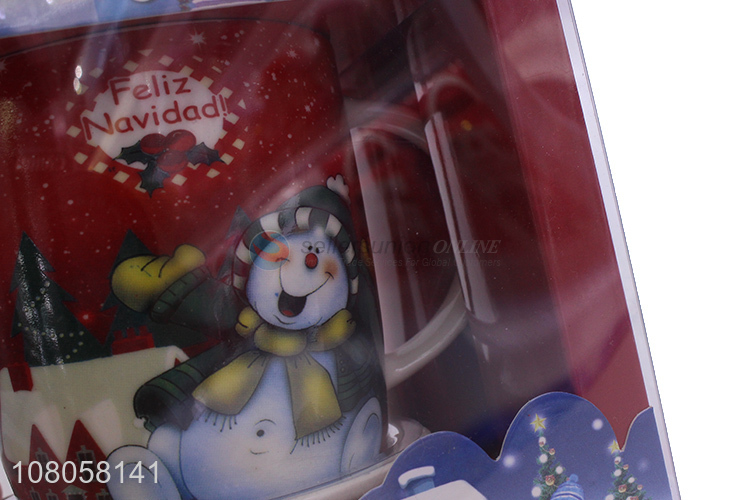 Custom Christmas Gift Cup Ceramic Cup With Spoon