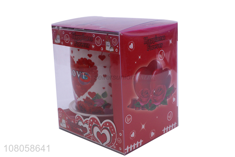 Fashion Printing Ceramic Cup With Spoon For Gift