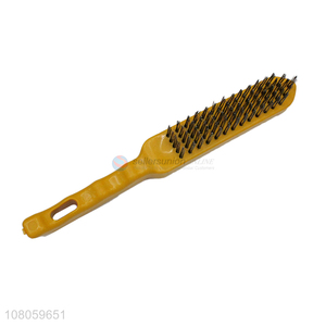 Good quality plastic handle steel wire brush rust removal brush