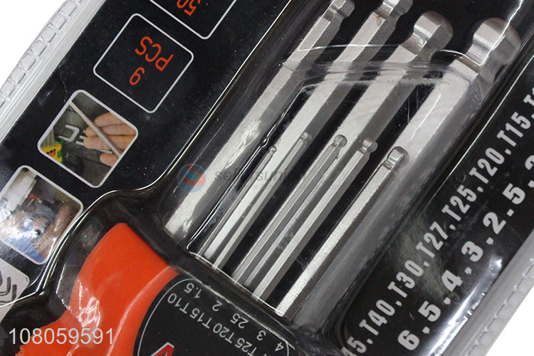 Hot selling 9 pieces ball head hex key wrench set cr-v hex keys
