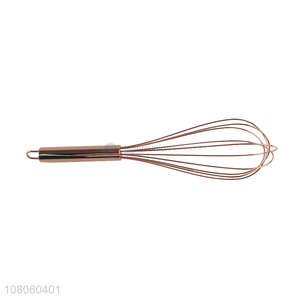 Yiwu wholesale rose gold stainless steel egg whisk for kitchen