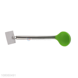 Hot selling kitchen silicone soup spoon with stainless steel handle