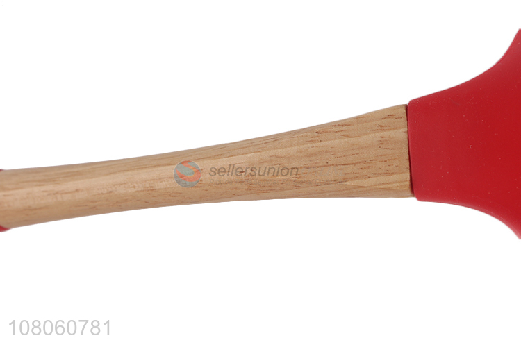 Yiwu exports kitchen silicone soup spoon with wooden handle