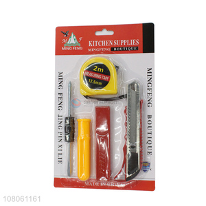 China manufacturer tools set screwdrivers utility knife tape measure