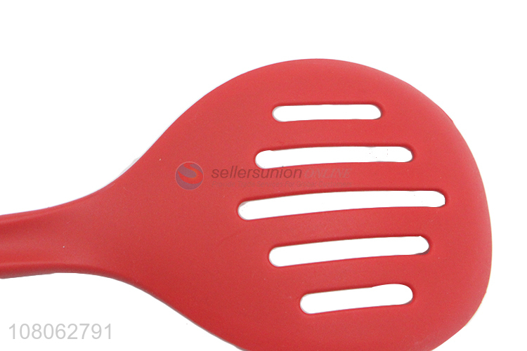Best selling silicone utensils slotted ladle with plastic handle