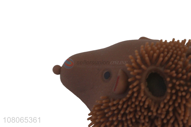 Low price brown simulation hedgehog toy vent toy wholesale