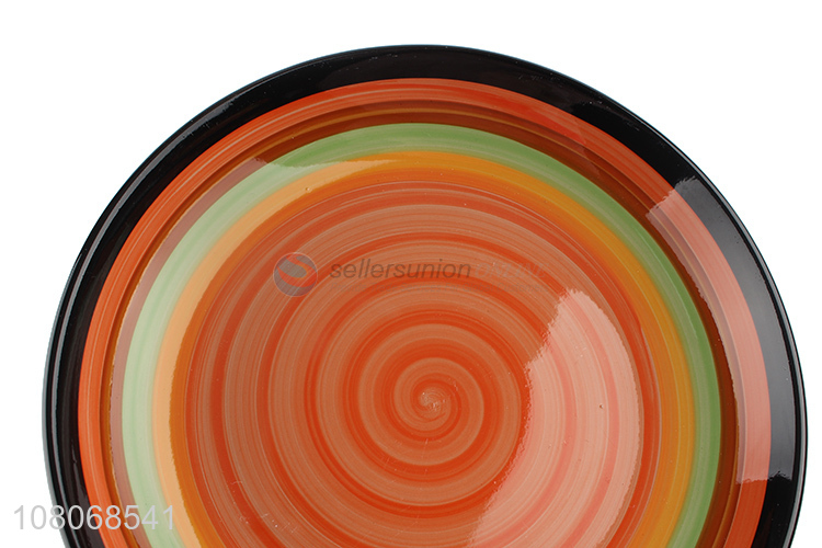 Best Selling Colorful Ceramic Plate Round Fruit Plate