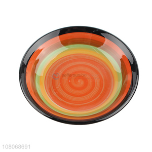 Creative Design Colorful Round Shallow Bowl Ceramic Bowl