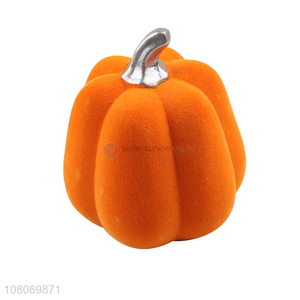 New arrival Thanksgiving decoration ceramic pumpkin with flocking