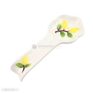 New product delicate embossed enamel porcelain ceramic tablespoon