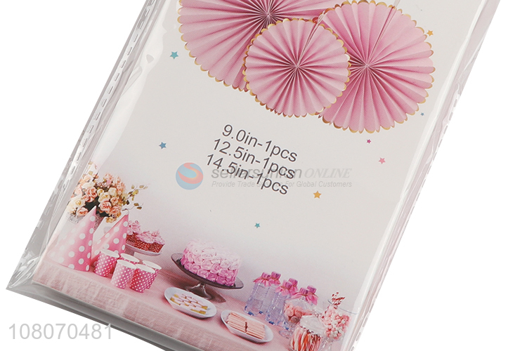 Wholesale pink paper fan flower decoration party background wall