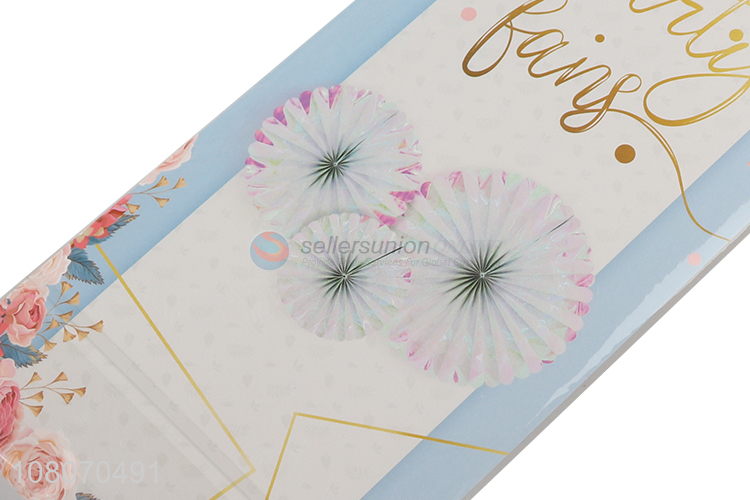 Yiwu market white paper fan flower party background decoration
