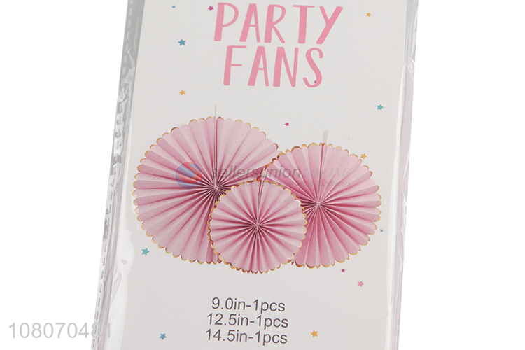 Wholesale pink paper fan flower decoration party background wall