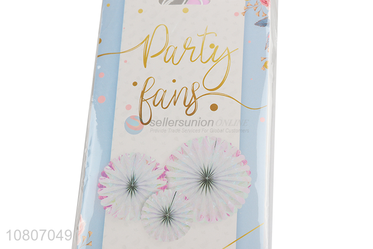 Yiwu market white paper fan flower party background decoration