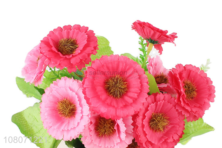 Low price wholesale pink plastic artificial flower bonsai ornaments