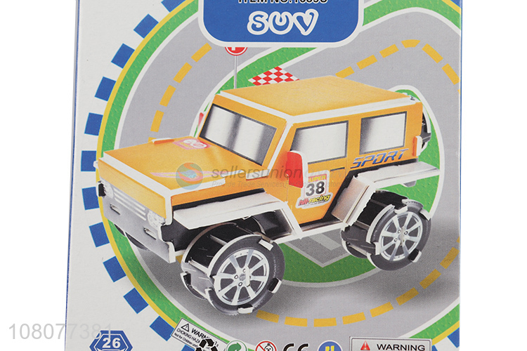 High quality 3D SUV puzzle kids intelligent model puzzle 26 pieces