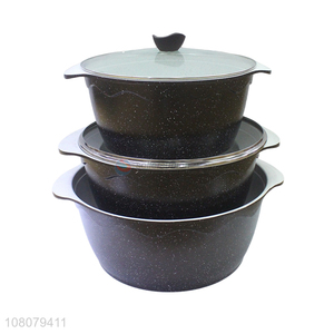 High quality black Korean cookware kitchen soup pots set