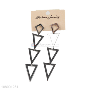 Trendy Triangular Pendant Stud Earring Ladies Drop Earring