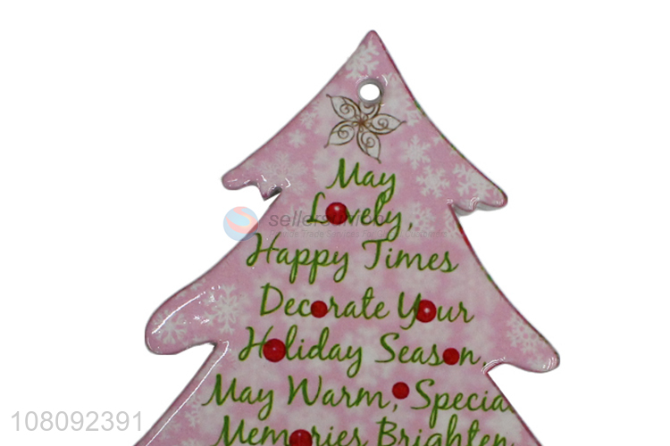 Recent desgin custom Christmas ceramic cup mats Xmas cork heat pads