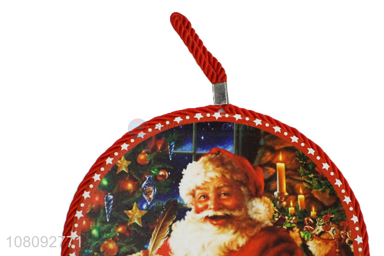 Low price dual-use Christmas ceramic coaster Xmas dining table mat