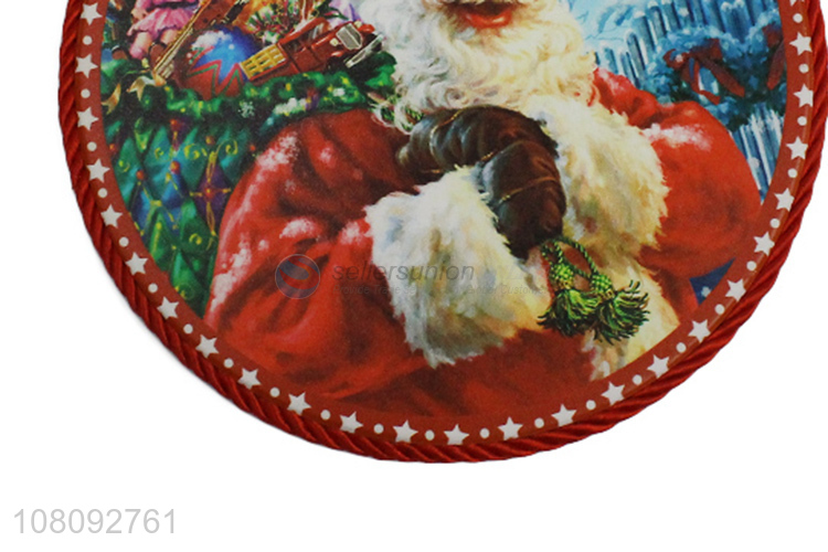 High quality home decoration ceramic Christmas coaster with cork back
