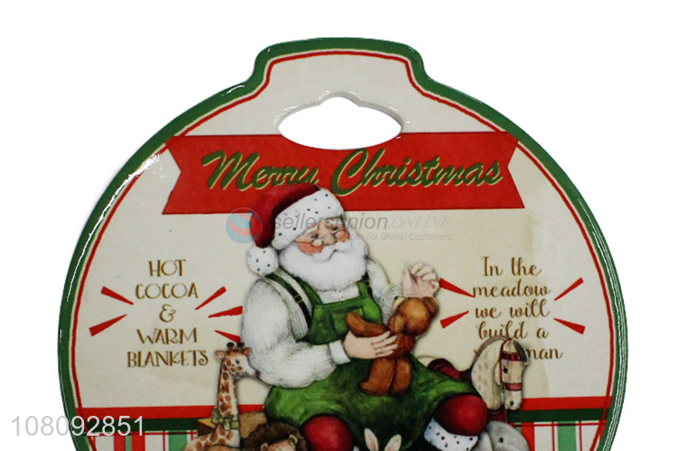 Best selling heatproof ceramic Christmas coaster porcelain placemat