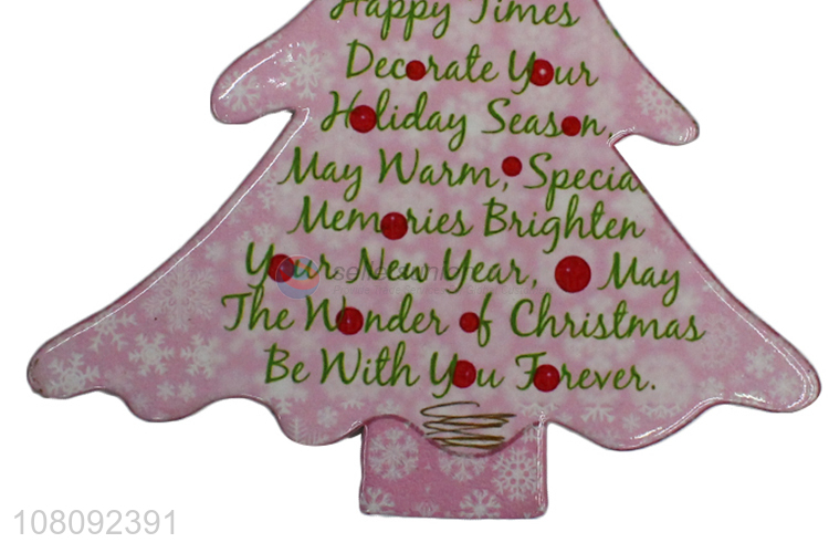 Recent desgin custom Christmas ceramic cup mats Xmas cork heat pads