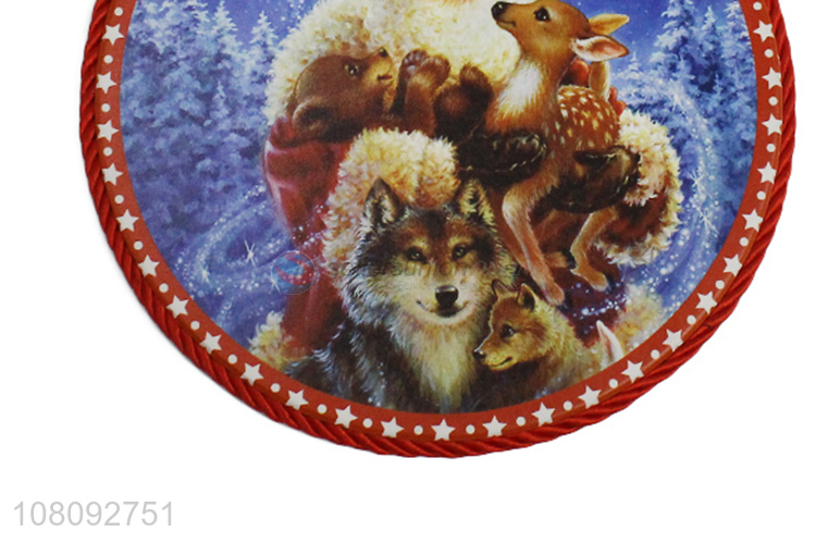 Hot sale round quick-drying cork ceramic Christmas costers placemats