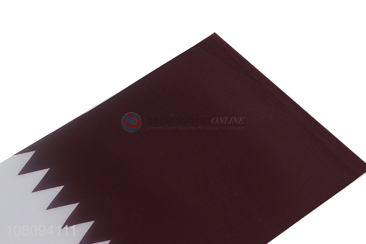 Low price wholesale Qatar hand waving flag car flag