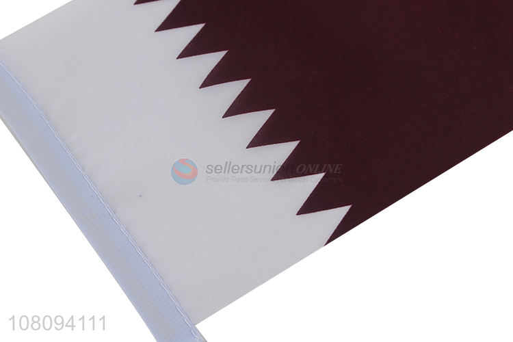 Low price wholesale Qatar hand waving flag car flag