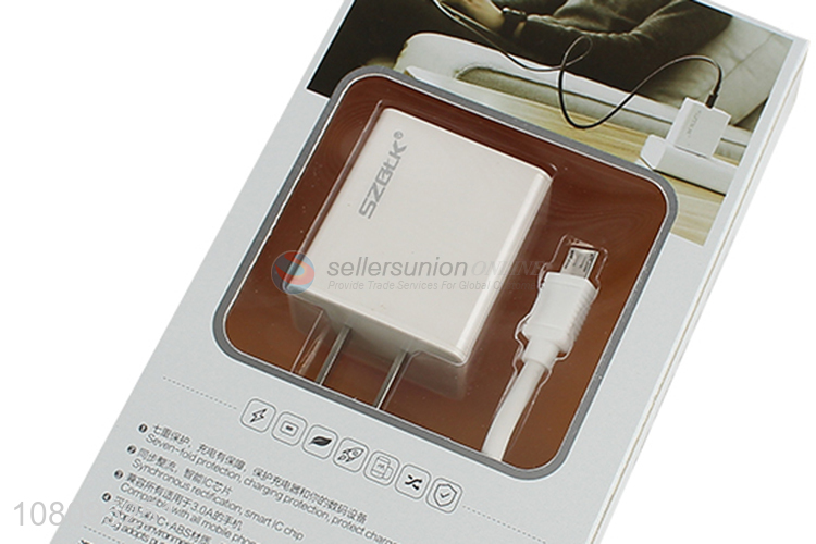 Custom 3A Fast Charger With USB Data Cable For Mobile Phone