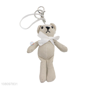 New arrival white bear toy keychain creative schoolbag pendant