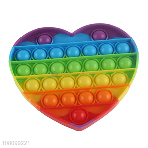Popular Heart Shape Pop Bubbles Silicone Sensory Fidget Toys