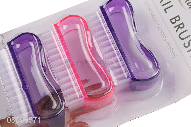 Good quality plastic nylon nail cleaning brush set nail supplies
