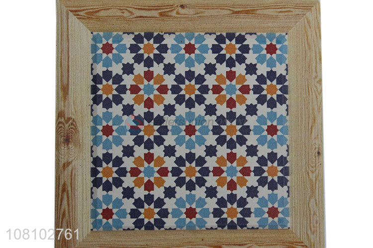 Good sale classic printed wooden coaster kitchen accessories